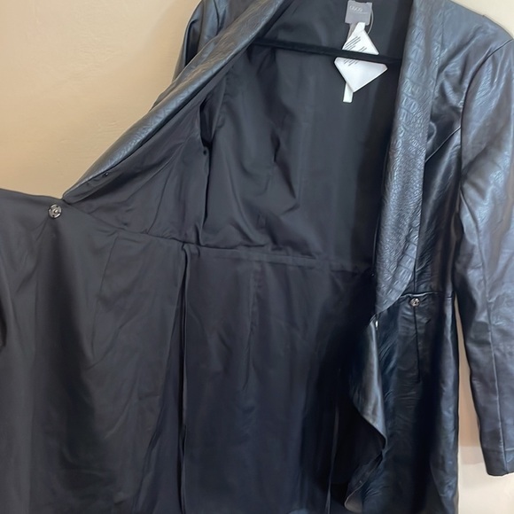 Asos Design Tux faux leather croc embossed collar mini dress wrap US 12 - Picture 9 of 11